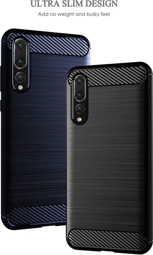 Vista 8 de Asuwish Funda para Huawei P20 Pro con protector de pantalla de vidrio templado y accesorios para celda, delgada y suave goma de silicona TPU Azul