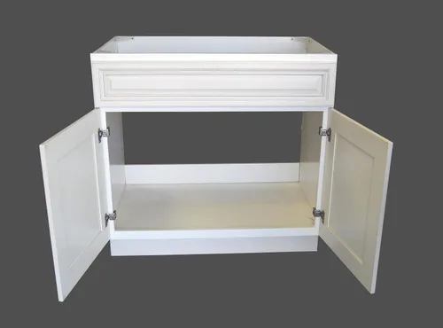 Vista 2 de New Atique - Mueble base de tocador de baño de un solo fregadero, color blanco, 36 pulgadas de ancho x 21 pulgadas de profundidad
