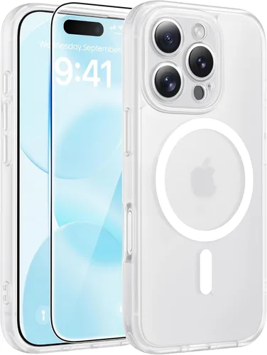 Vista 181 de FNTCASE - Funda para iPhone 16 Pro: magnética, mate, translúcida, de grado militar, protectora contra caídas, resistente, fina, duradera y a prueba