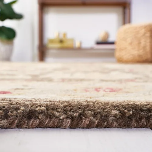 Vista 4 de SAFAVIEH Antiquity Collection AT853A - Alfombra decorativa de 4 x 6 pies, gris oliva y beige, hecho a mano, lana oriental tradicional, ideal