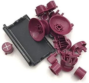 Vista 2 de ABXY Botón de disparo Dpad L1 R1 L2 R2 Llave de dirección con tapa de joystick analógica para Sony PS4 Pro Controller JDS-040 (rojo oscuro)