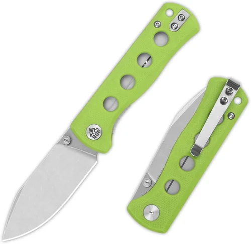 Vista 12 de QSP Canary Folder - Cuchillo plegable de bolsillo, hoja de 7.21 cm Sandvik 14C28N con acabado negro lavado a la piedra, mango G10 negro, bloqueo
