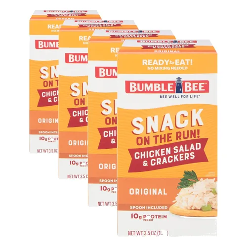 Vista 29 de Bumble Bee Snack on the Run BBQ - Kit de ensalada de pollo con galletas, 3.5 onzas, lista para comer, cuchara incluida, aperitivo de proteína