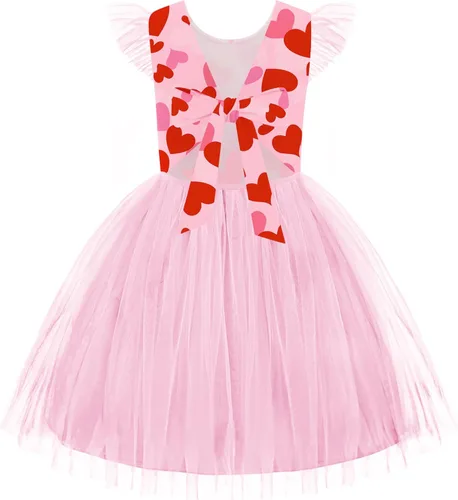 Vista 25 de Arshiner Vestido tutú de verano para niñas pequeñas, de tul sin espalda, para fiesta, cumpleaños, vestidos de algodón, 2-6 años