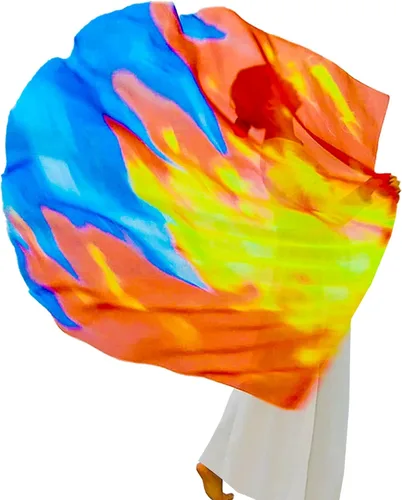 Vista 10 de Wuchieal Bandera de alabanza de 55" de 1 pieza con poste escalable, bandera de adoración Semicírculo Alas de Ángel de Adoración para Danza