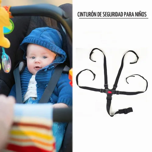 Vista 3 de Cinturón de seguridad ajustable para bebé, arnés de seguridad de 5 puntos, cinturón de seguridad ajustable para silla alta y silla de paseo