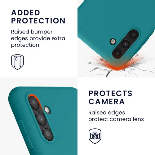 Vista 3 de kwmobile Funda compatible con Samsung Galaxy A13 5G - Funda protectora de silicona TPU suave y delgada - Verde azulado mate