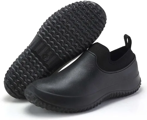 Vista 6 de Meidiastra Zapatos de chef para hombre y mujer, impermeables, antideslizantes, para cocina, trabajo, zuecos de enfermera, zapatos de seguridad