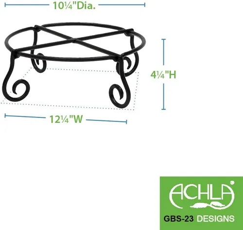Vista 7 de Achla Designs Piazza - Soporte para macetas, pequeño, color negro