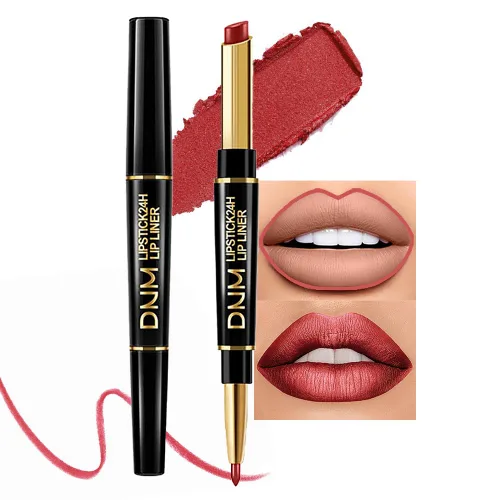 Vista 29 de Kaely Kit de Delineador de Labios Rojo y Lápiz Labial 2 en 1 para Mujeres, Kit de Labios Mate con Delineador de Labios, Tinte de Labios de Larga 01