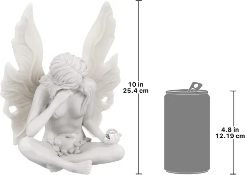 Vista 12 de Design Toscano Gazing Secret Garden - Figura de estatua de hada, 7 pulgadas de ancho, 10 pulgadas de alto, resina de piedra fundida, acabado