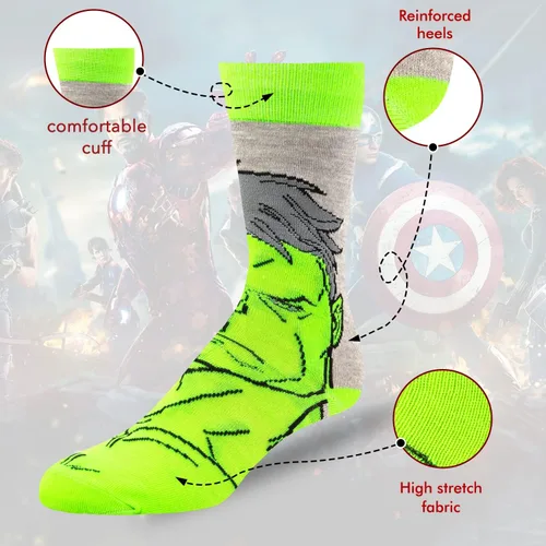 Vista 3 de Marvel Calcetines Legends para niños y hombres, paquete de 6 calcetines para hombres y niños, calcetines atléticos para hombres, calcetines