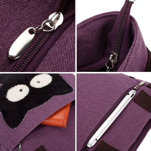 Vista 6 de Bolso de lona multifunción con cremallera para el hombro, Lindo