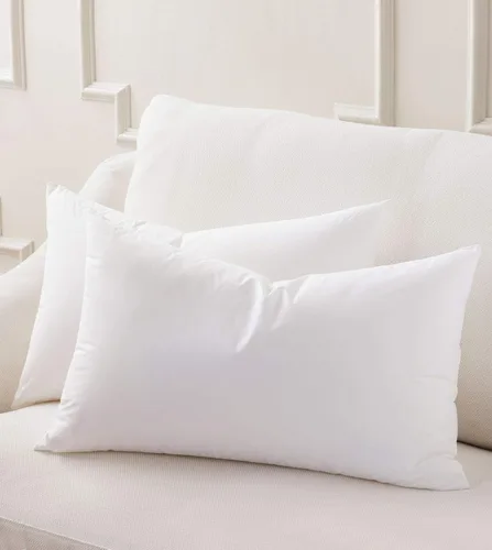 Vista 2 de Relleno de almohada rectangular de lujo hipoalergénico de 15 x 19 pulgadas, mezcla de poliéster y plumas esponjosas, 100% algodón batista, nunca