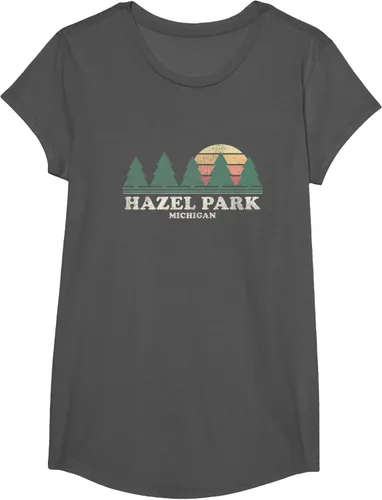 Vista 28 de Hazel Park MI - Camiseta vintage con diseño retro de los años 70, Azul / Patchwork, S