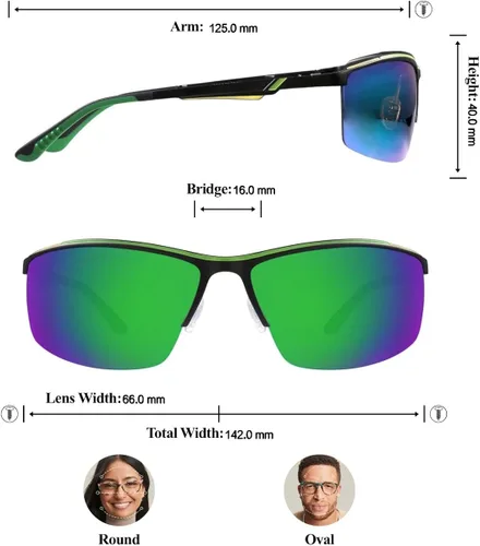 Vista 2 de ZENNI - Lentes de sol deportivos polarizados para hombres, mujeres, jóvenes, ciclismo, protección UV, golf, béisbol, pesca, correr, golf