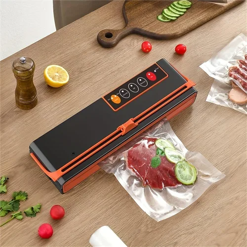 Vista 6 de Máquina selladora al vacío, Máquina selladora al vacío de alimentos,Envasador de desgasificador para productos con cortador,Embalaje de aire