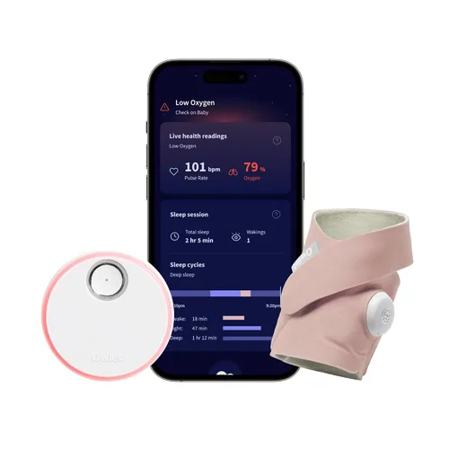 Vista 11 de Owlet Dream Sock - Monitor inteligente para bebés, monitor de SpO2 para bebés rastrea la frecuencia cardíaca y el oxígeno. Los padres reciben