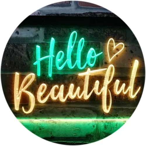 Vista 19 de ADVPRO Hello Beautiful Battling Cancers Support - Letrero de neón LED de doble color, azul y rojo, 12 x 8.5 pulgadas, st6s32-i1177-br azul y Red