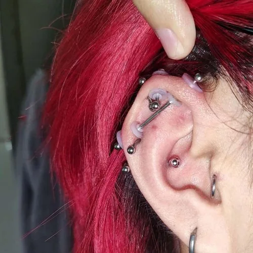 Vista 5 de Bloomfall Disco de perforación transparente para tratamiento de perforación de nariz, aretes de silicona para almohadillas curativas de queloides