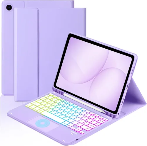 Vista 13 de MePadKey Funda de teclado con panel táctil para Samsung Galaxy Tab A11 Plus/A9 Plus 2025/2023 de 11 pulgadas, retroiluminación de 7 colores, teclado