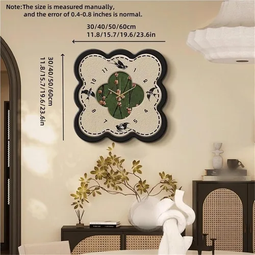 Vista 2 de Clock Retro Flower Frameless Wall Clock with Numeral Scale, Battery Operated Silent Decorative Clock for Living Room Decor, Bedroom School Hotel