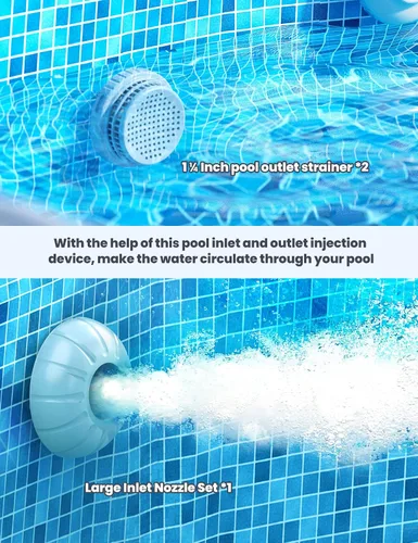 Vista 3 de POOLHACKER Piezas de piscina sobre el suelo, piezas de repuesto para piscinas para válvula de émbolo, kit de piezas de repuesto de puertos