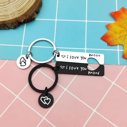 Vista 5 de Heigebi Couple Keychain Gifts for Boyfriend Girlfriend Husband Wife Valentine's Day Anniversary Birthday Wedding Presents