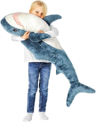 Vista 11 de XIYUAN Almohada de peluche de tiburón de 23.6 pulgadas, almohada de tiburón suave y linda, almohada de juguete de tiburón grande, almohada