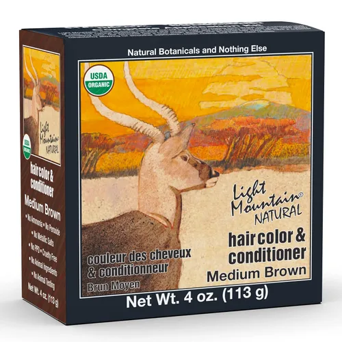 Vista 9 de Light Mountain Henna & Conditioner - Tinte para el cabello castaño rojizo para hombres y mujeres, polvo orgánico de hoja de henna y botánicos, sin