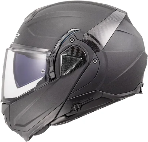 Vista 3 de Cascos LS2 Advant II - Casco modular para motocicleta con protector solar (Gris hormigón mate - Talla L)