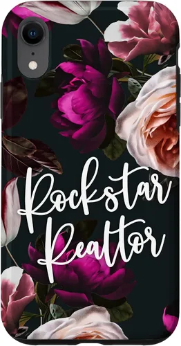 Vista 24 de iPhone 14 Plus Rockstar Realtor - Elegante estuche de regalo floral para agente inmobiliario