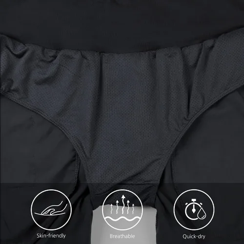 Vista 4 de MASKERT Womens 5 Inches Athletic Running Shorts with Zipper Pockets Quick Dry Lounge Gym Workout Shorts with Liner