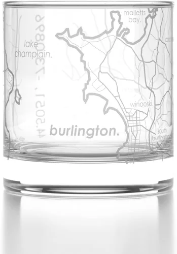 Vista 126 de Well Told Vaso de rocas grabado con mapa de Akron, Ohio, cristalería estilo antiguo (325ml, transparente) Vaso de bourbon grabado, regalos