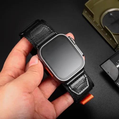 Vista 4 de Correa de nailon resistente compatible con Apple Watch, para iWatch 42/44/45/38/40/41/1.929 in, correa militar para Ultra 1/2 Series