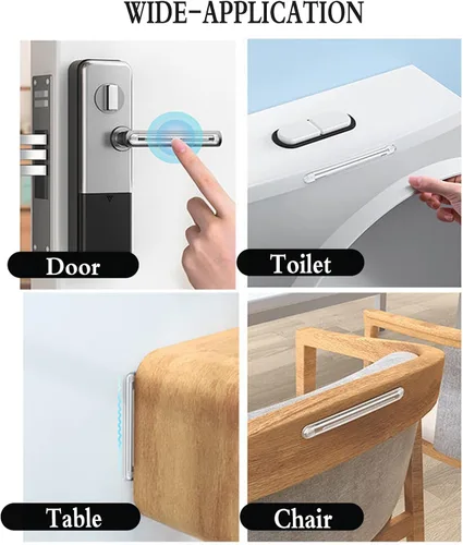 Vista 6 de Almohadillas para parachoques de cajones, pequeños parachoques para puertas de gabinete, puntos de armario, pies de goma transparente autoadhesivos