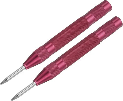 Vista 6 de uxcell Perforadora central automática, perforadora de agujero central con resorte de 5 pulgadas, herramienta de mano ajustable azul para madera Azul