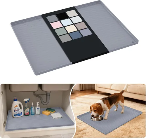 Vista 76 de URMONA - Tapete de silicona impermeable para debajo del fregadero, 16 x 10 Beige