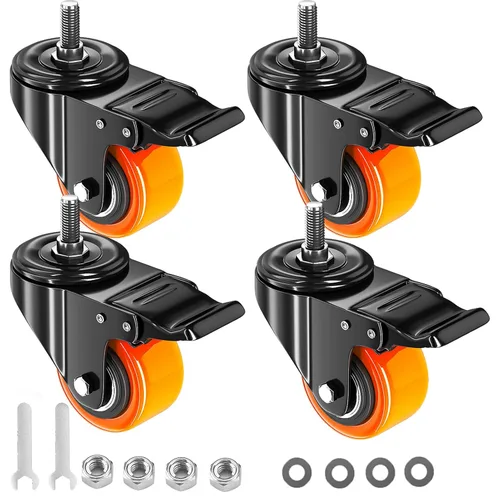 Vista 16 de Juego de 4 ruedas de vástago de 2 pulgadas 1/2 "-13 x 1 ", ruedas roscadas resistentes