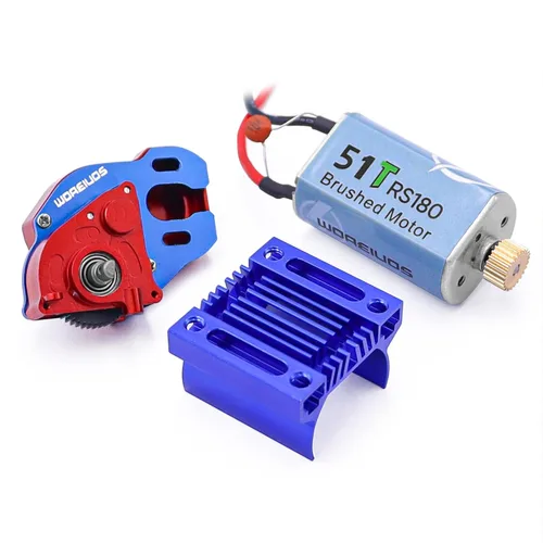 Vista 12 de Motor RC 050 50T Motor cepillado con caja de cambios de transmisión de aleación de aluminio para Axial SCX24 AXI00002 AXI00001 AXI90081 AXI00006 Azul