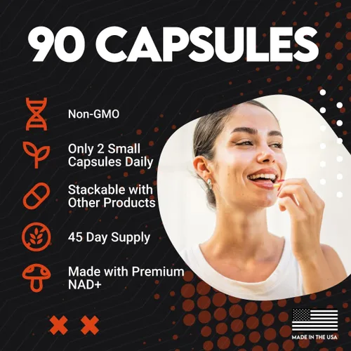 Vista 5 de UTOYA NAD 1500+ Suplementos de ribósido de nicotinamida - Suplemento Trans-Resveratrol apoya el metabolismo y la reparación de energía celular