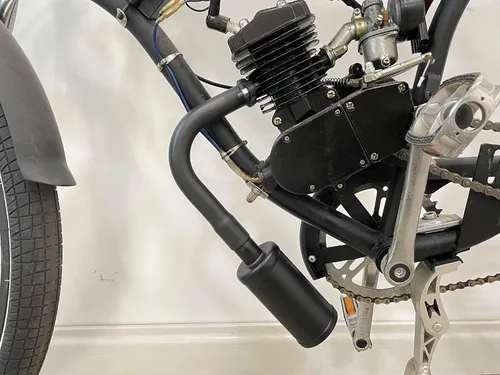 Vista 3 de Nueva actualización Silenciador de escape Kit de tubo y tuerca de junta para 2 tiempos 49cc 60cc 66cc 80cc motores de gas motorizado Bicicletas