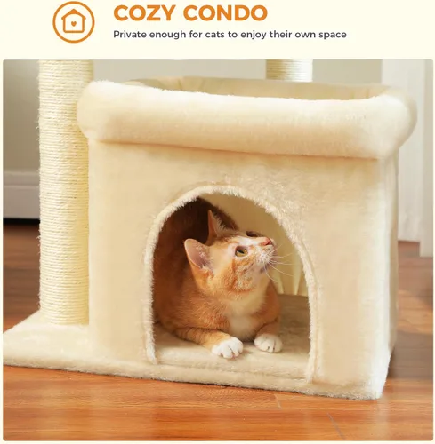 Vista 5 de PEQULTI Árbol para Gatos Torre de Gatos para Gatos Grandes con Postes de Rascar Cubiertos de Sisal y Reposo Extra Grande para Gatos