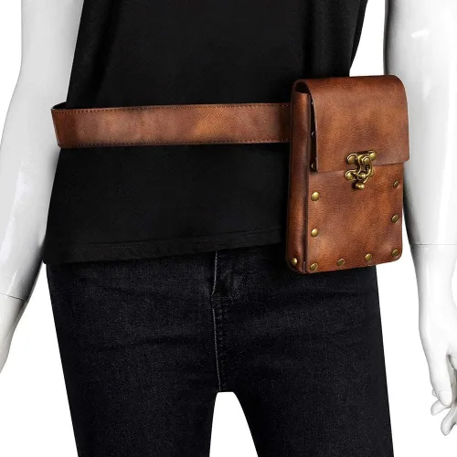 Vista 3 de Rebajas Cyber Monday Ofertas Venta Steampunk Riñonera Bolso para cintura Moda Gótico Hombro Bandolera Bandolera Muslo Pierna Capucha Bolsa de Viaje