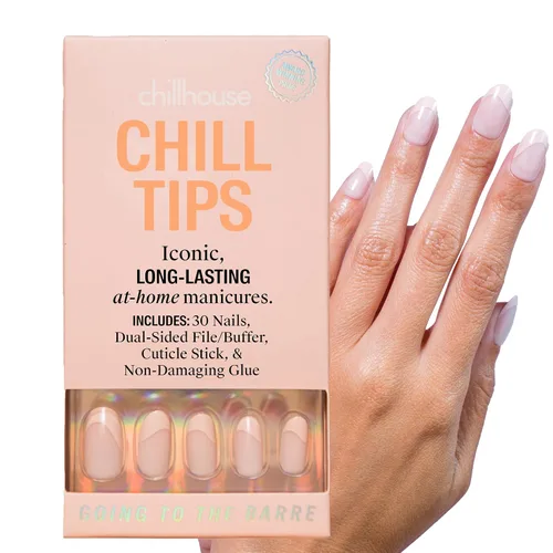 Vista 12 de Chillhouse - Kit de uñas a presión con punta francesa Chill Tips, Bougie Barre (almendra) - 30 formas y tamaños de uñas - 2 semanas de uso - Ajuste