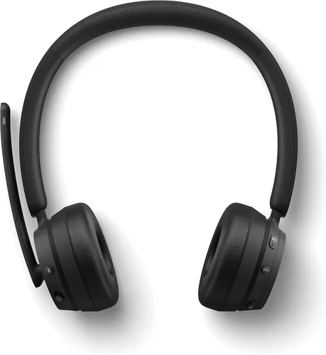 Vista 2 de Microsoft Moderno - Auriculares inalámbricos, cómodos auriculares estéreo con micrófono con cancelación de ruido, dongle USB-A, controles