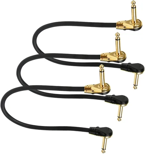 Vista 3 de TIMESETL Paquete de 3 cables de conexión de guitarra de 12 pulgadas, ultra silenciosos, con efecto de instrumento, cables de parche de pedal de 1/4