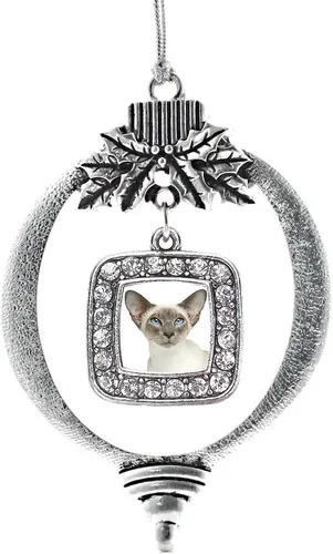 Vista 98 de Inspired Silver - Bon Voyage Cruise Ship Charm Ornamento – Adornos navideños cuadrados de plata con joyas de circonita cúbica