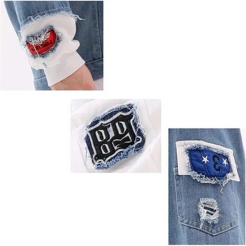Vista 5 de NECHARI Chaqueta vaquera con capucha para cosplay