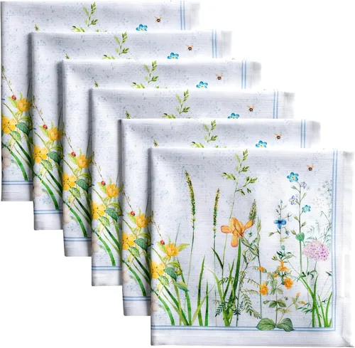 Vista 161 de Maison d' Hermine Juego de 4 servilletas de tela 100% algodón, suaves y duraderas, servilletas cuadradas reutilizables para uso diario, lavables